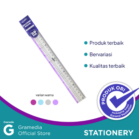 Gramedia Cirebon - ETUDE GRAPHIC RULER 30CM สีม่วง ES-R030 / RULER 30CM
