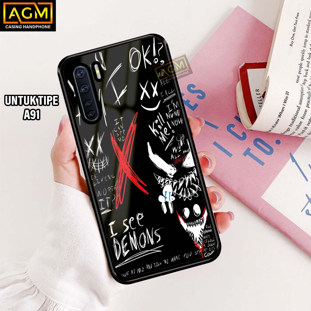 เคส HP Oppo A91 - เคสเงาลายล่าสุด - เคสเคลือบเงาใหม่ เคสโทรศัพท์ Oppo A91 [MTLC Motif] - AGM Case so