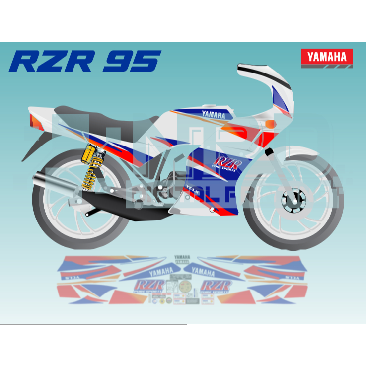 ขาย Yamaha RZR 135 Striping Stickers 95 สติ๊กเกอร์หายาก