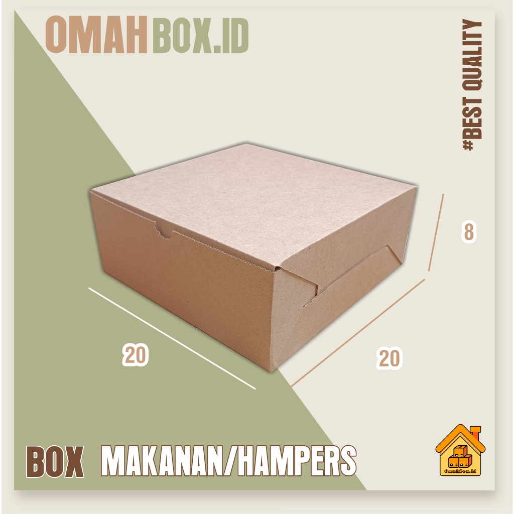 กระเช้า/กล่องข้าว 20x20x8 ซม. E FLUTE | กล่องกระดาษแข็งสีพื้น | กระดาษแข็งไดคัท | กล่องไดคัท | กล่อง