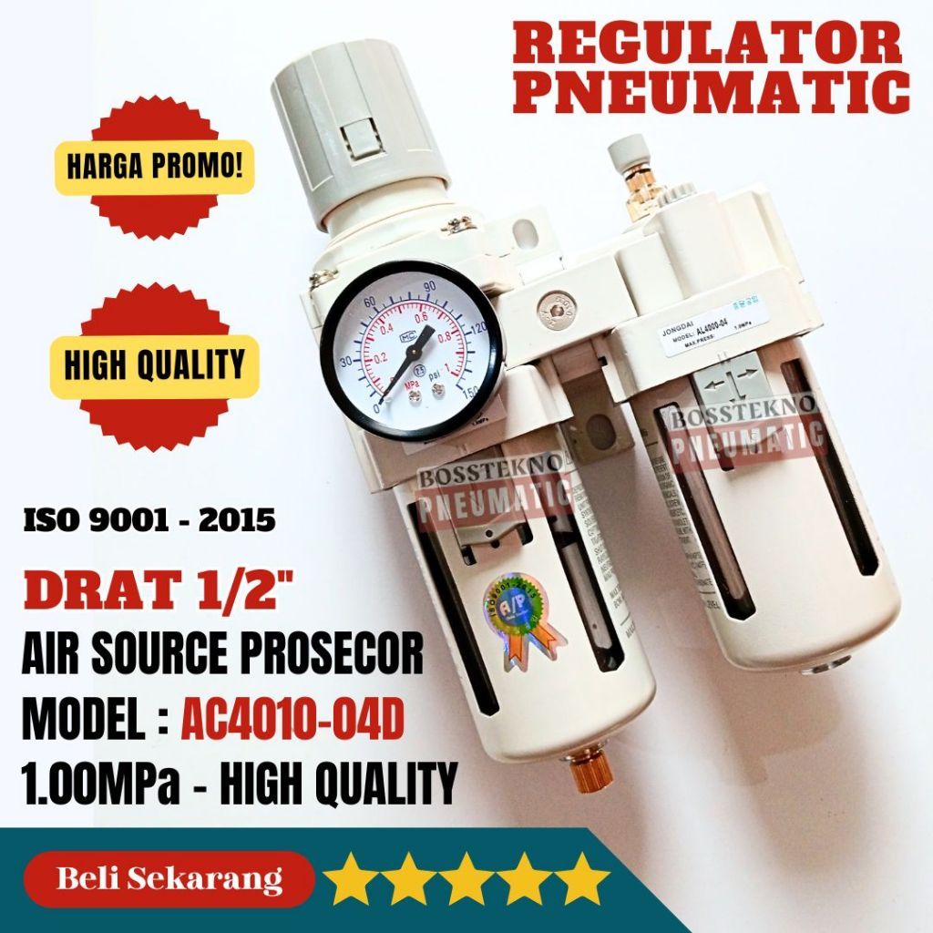AIR FILTER REGULATOR COMPRESSOR AC3010-03 AC4010-04D AC2010-02 2 หลอดคุณภาพสูง ISO