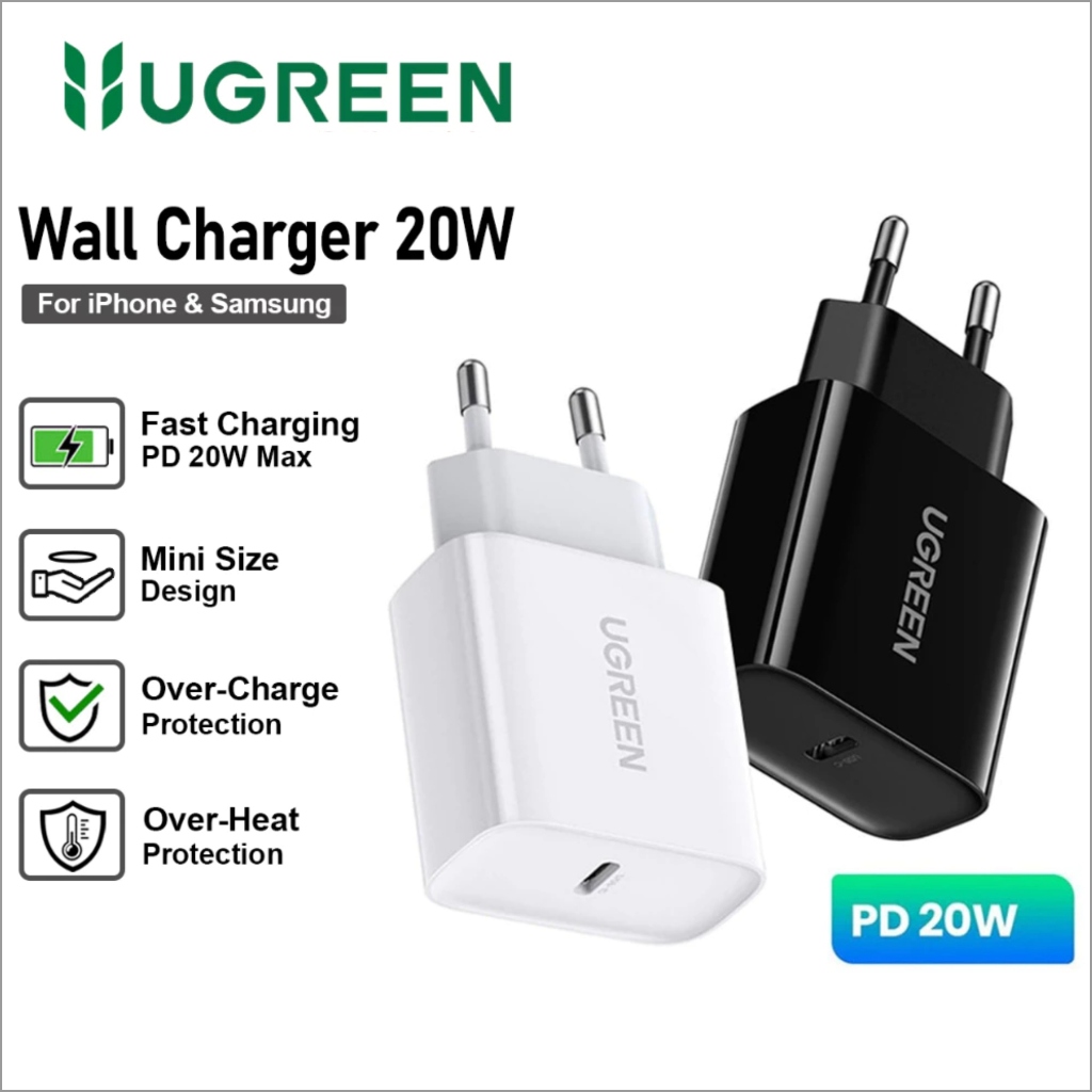 Ugreen iPhone XR 11 12 13 14 PD Type C หัวชาร์จแบบชาร์จเร็ว 20W 60450 10191