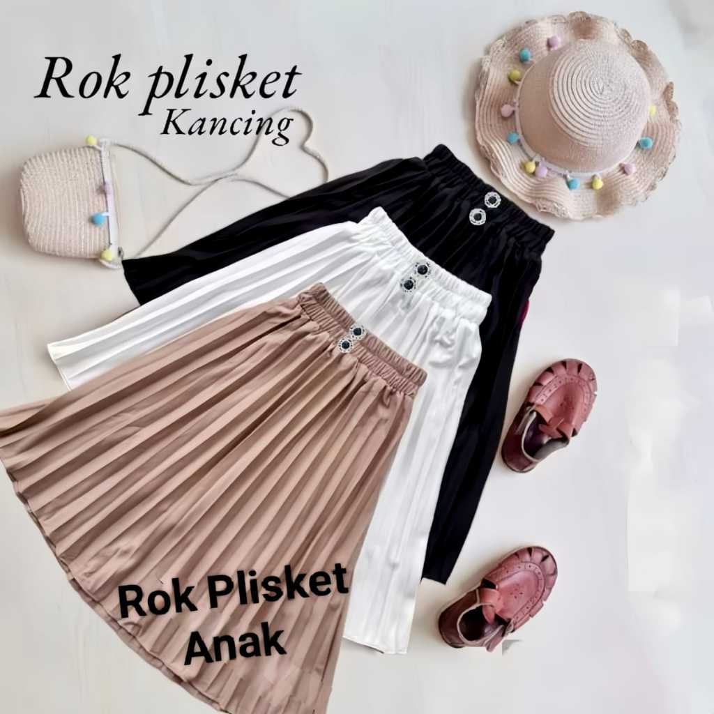4-12 TH KIDS BUTTON PLISKET SKIRT NAMIRA SKIRT / GIRLS PLISKET SKIRT / PREMIUM PLISKET KIDS SKIRT