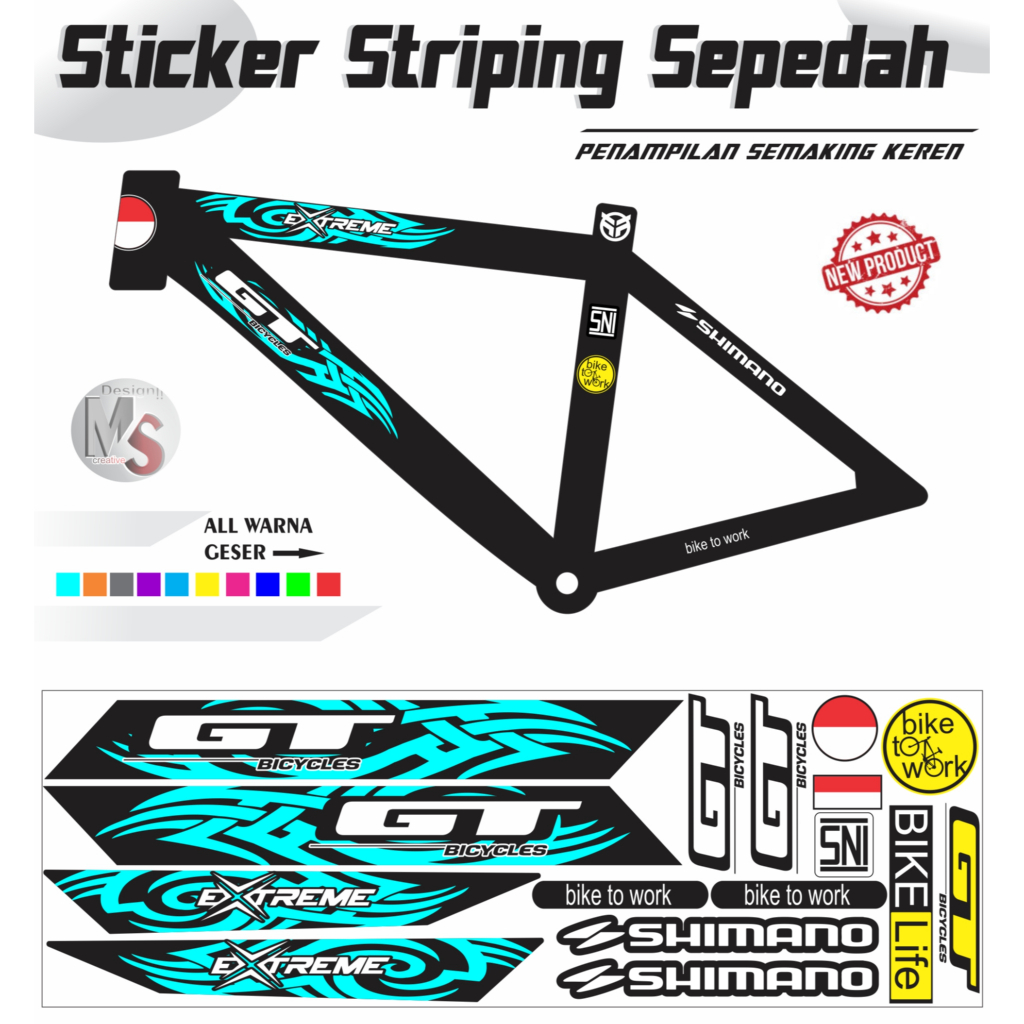 ชุดสติ๊กเกอร์จักรยาน Striping Bike GT EXTREME STYLE Y54