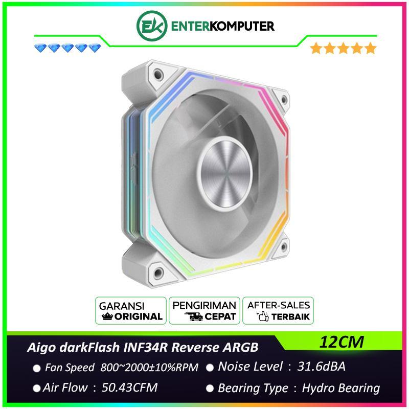Aigo darkFlash INF34R พัดลม PWM ARGB สีขาว 12 ซม
