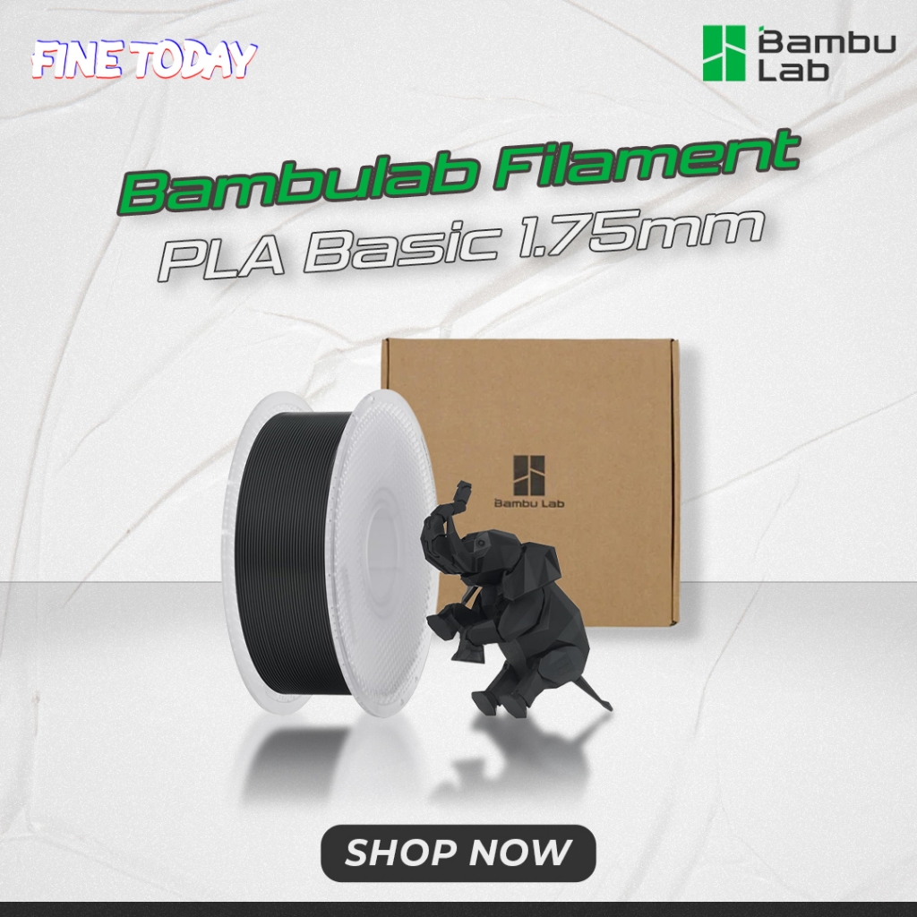 Bambulab PLA Basic 3D เครื่องพิมพ์เส้นใย 1 กก.1.75 มม.พร้อม Spool คุณภาพสูงพิมพ์ RFID