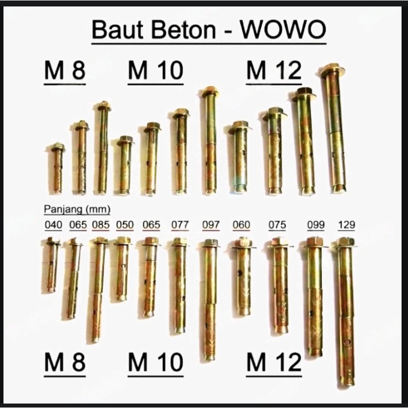 Dinabolt WOWO 12+399 (5040) - น๊อตคอนกรีต WOWO - ฟิชเชอร์คอนกรีต WOWO