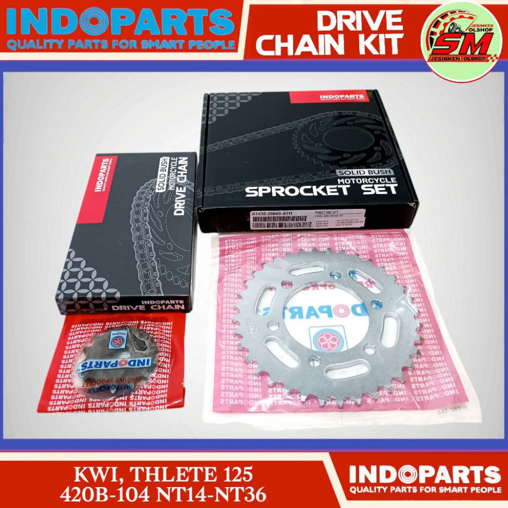 ชุดเกียร์ Gir Package Std Kawasaki Athlete 125 Indorats 420B-104 NT14-NT36
