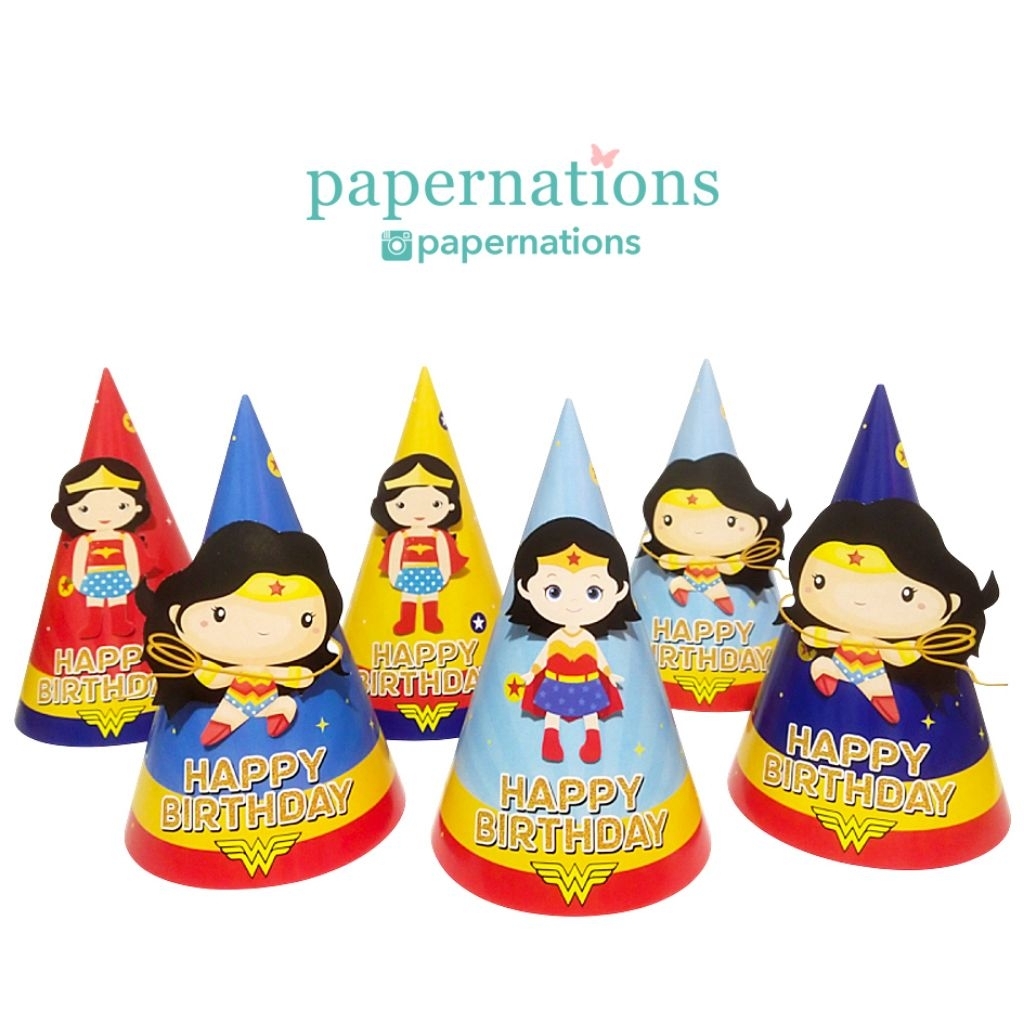 หมวกปาร์ตี้ Wonder Woman / หมวกวันเกิด Wonder Woman / หมวกวันเกิด Wonder Woman