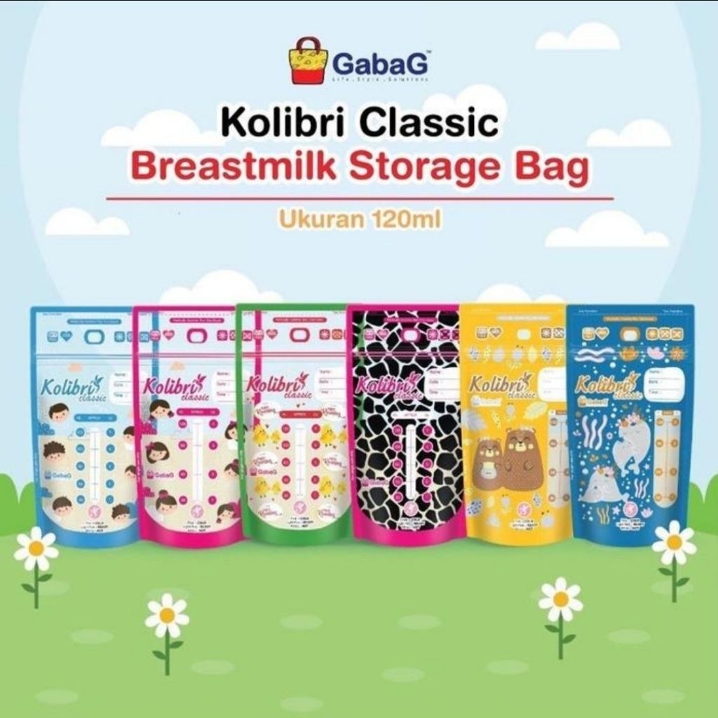 Gabag- Hummingbird Milk Bag Classic 120ML 30PCS Asip Breast Milk Bag
