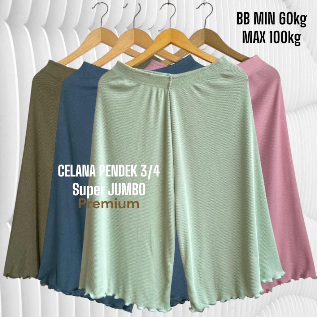 SUPER JUMBO SHORTS SHORTS WEIGHT 60kg - WEIGHT 100kg // PREMIUM RIB SHORTS WITH FULL RUBBER WAIST