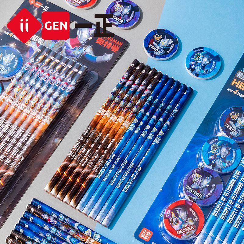 HB CHARACTER PENCIL สําหรับ BOYS CONTAINS 8 PENCILS และ 4 ยุคสําหรับ COOL BOYS