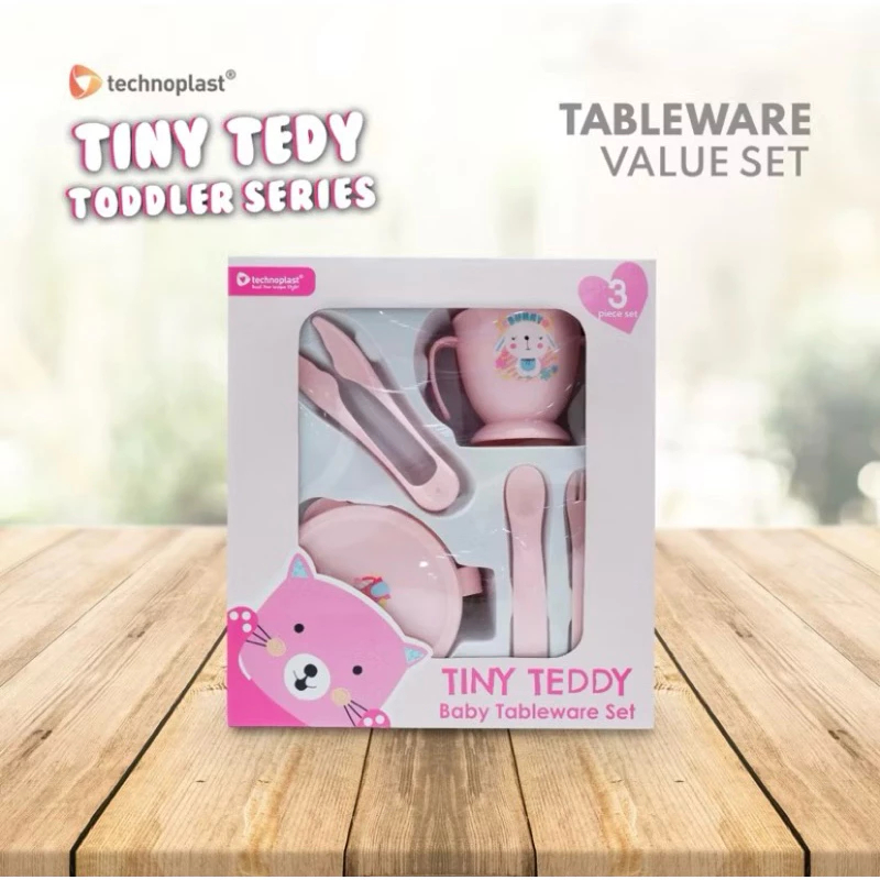 TINY TEDDY BABY TABLEWARE VALUE SET / BABY EATING UTENSILS SET 5 ชิ้น [ร้านนมเด็ก]