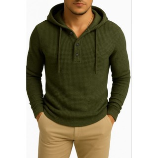 Hoodie Pria Waffle Knit – Adem, Lembut & Stylish (M-XXL)