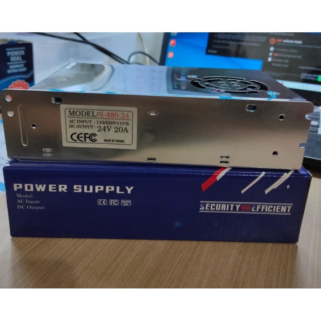 24V 20A Plus Fan Slim Power Supply