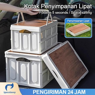 Outdoor Camping Folding Storage Box Wooden Storage Box Storage Box Container Foldable Keranjang Piknik Kotak Lipat