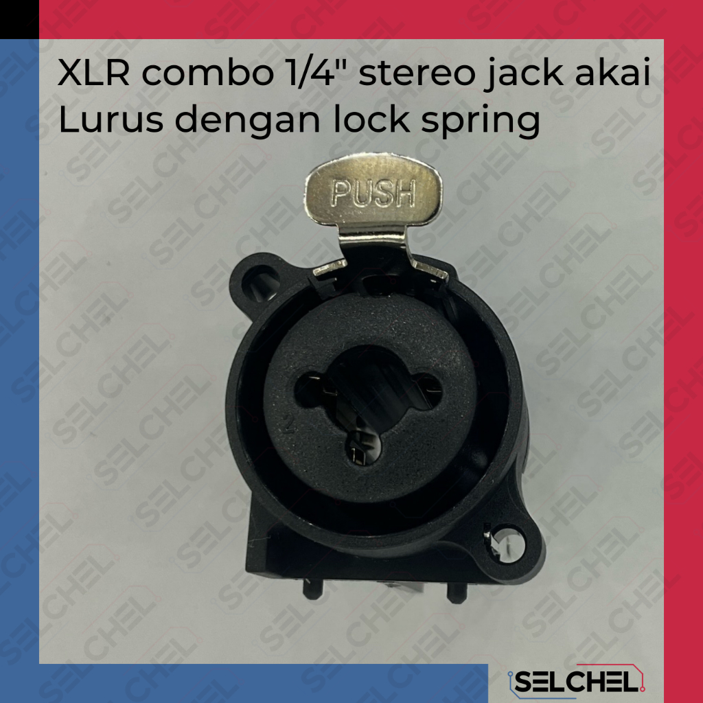 XLR Combo 1/4" Stereo Jack Akai การออกแบบตรงพร้อมตัวล็อคสปริงที่ทนทานและความแม่นยําสูง