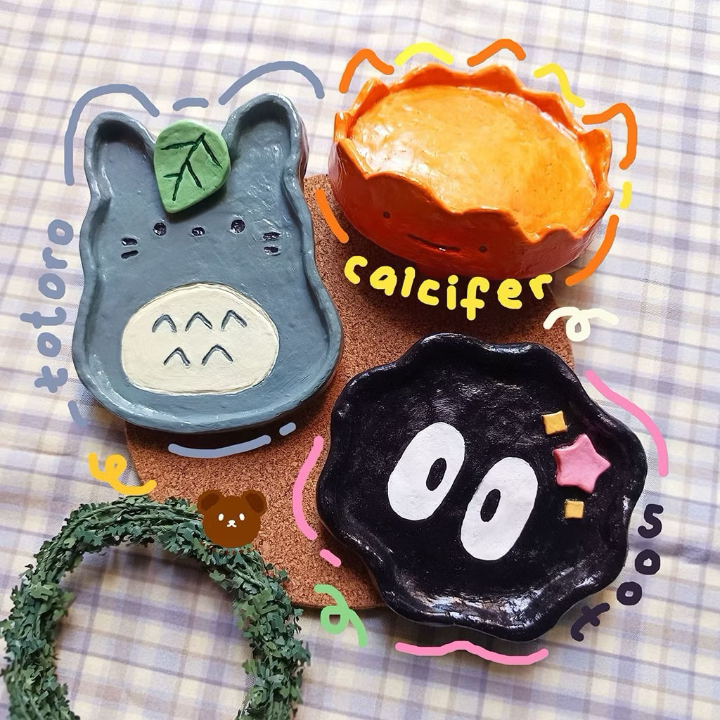 [B924] Studio Ghibli Coaster ที่รองแก้วดินเผาแฮนด์เมด ghibli character & custom