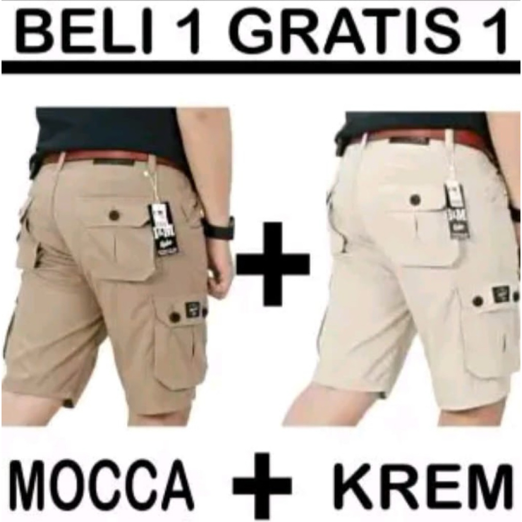 CONTENTTS 2 CARGO PANTS กางเกงขาสั้นผู้ชาย CARGO BUY 1 แถม 1