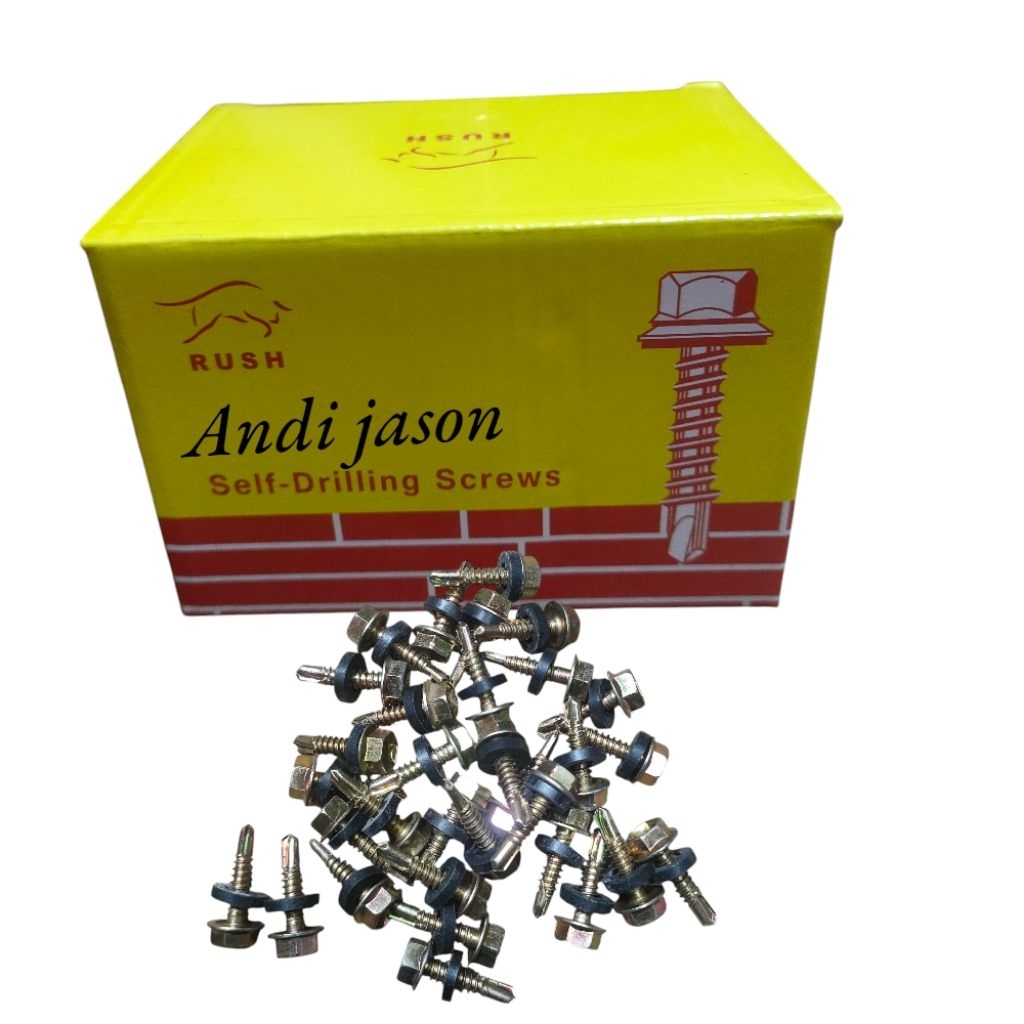 500 ชิ้น SDS RUSH BOLT 1" 12X1 ROOFING BOLT 12 X 1 INCH SCRUB LIGHT STEEL BOLT RUSH 12X1"
