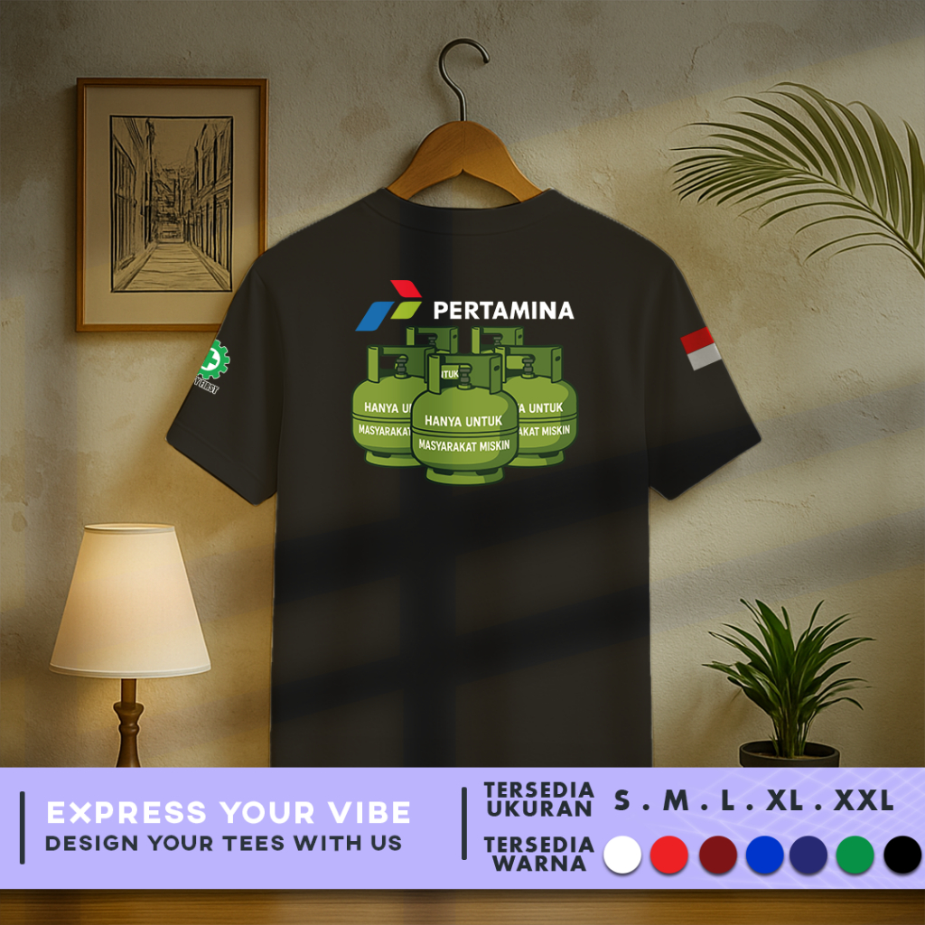 เสื้อยืด Pertamina LPG ฟรีเขียนชื่อของคุณ | หวีคอตตอน 30s