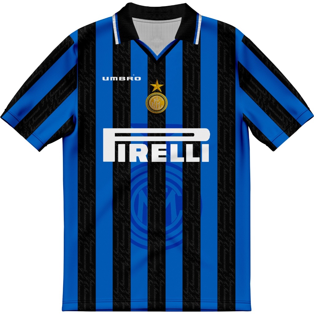 1997-98 RETRO Inter Milan Home// INTER FOOTBALL SHIRT//FULLPRINTING FREE NICKNAME