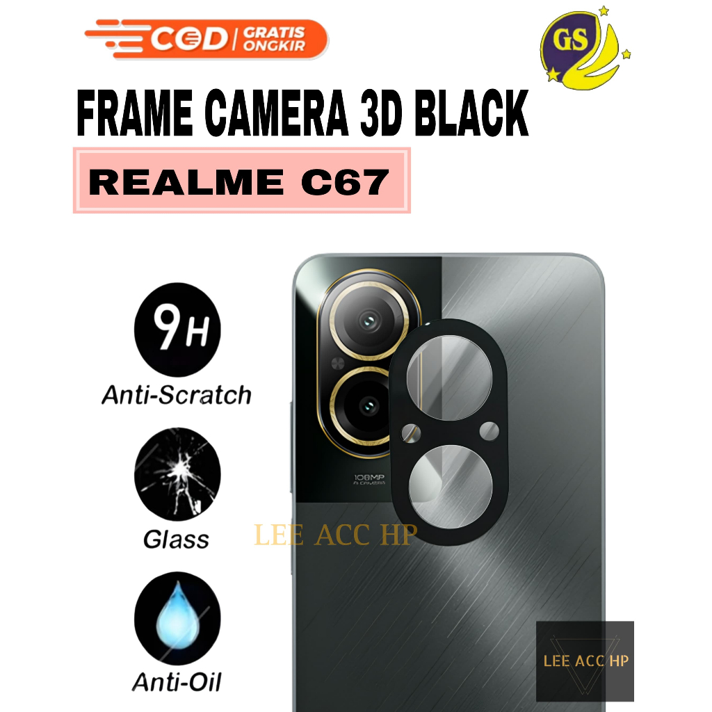3D BLACK CAMERA FRAME สําหรับ REALME C30 / C30s / REALME C31 / REALME C33 / REALME C35 / REALME C51 