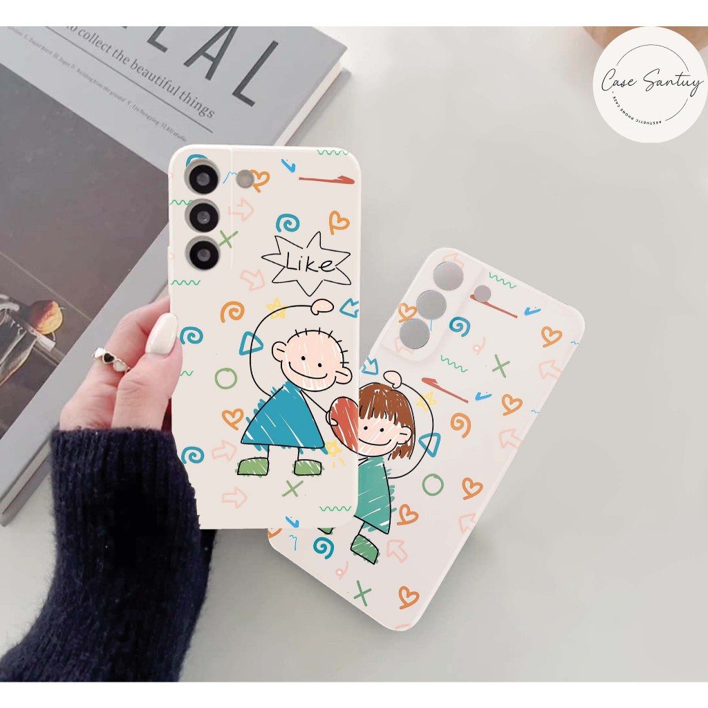 น่ารักอินเทรนด์ความงาม Doodle คู่ Softcase สําหรับ Xiaomi Redmi หมายเหตุ 14 13 12 11 10 9 8 7 6 Redm