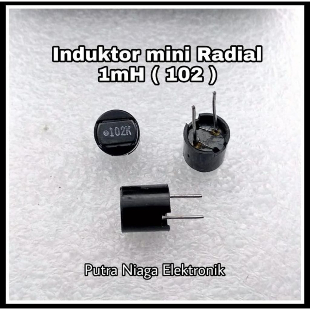 Mini Radial Inductor 1mH / 1 mali Hendri 0.001H 1000uH รหัส: 102 สีดําไขลาน/ตัวเหนี่ยวนําไฟฟ้า