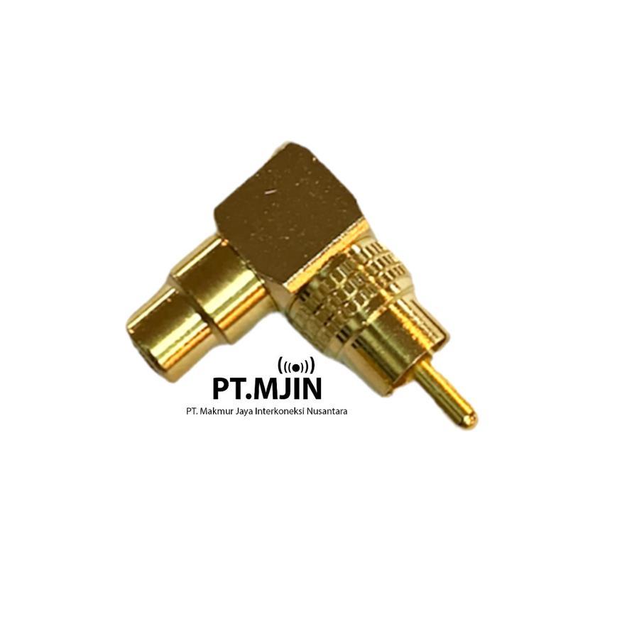 RCA ตัวเมียเป็น RCA ตัวผู้ Elbow 90 องศา ขั้วต่อไต้หวัน