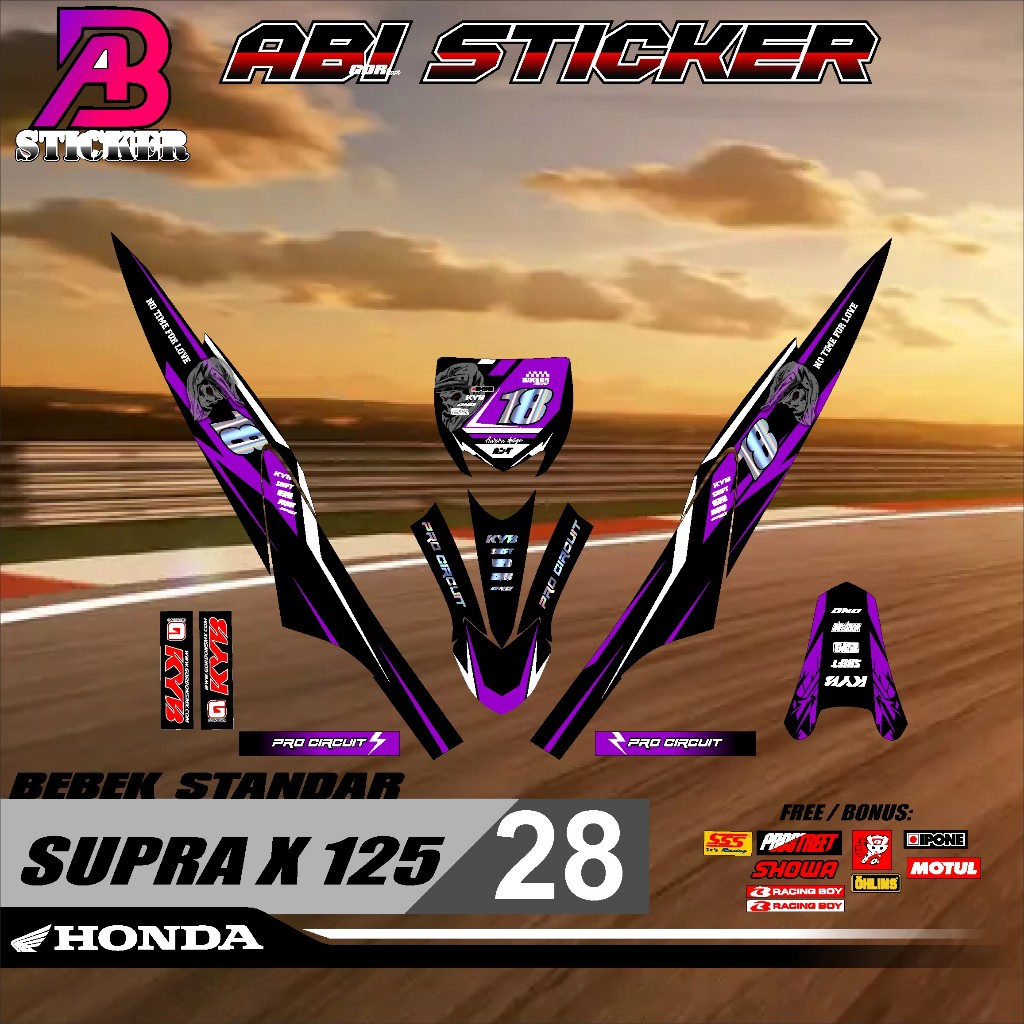 สติ๊กเกอร์แถบสติ๊กเกอร์ RBTSUPRA X125 RBT BEBEK MODIF SUPERMMOTO YZ KLX KTM CRF V 28 สติ๊กเกอร์ DESA