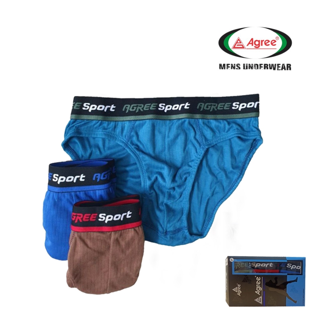 ( 3pc ) ซีดี Agree 2308 | Agree กางเกงบ็อกเซอร์ยางสําหรับผู้ชาย | Agree Sport Mens CD - Arzaq Gallery