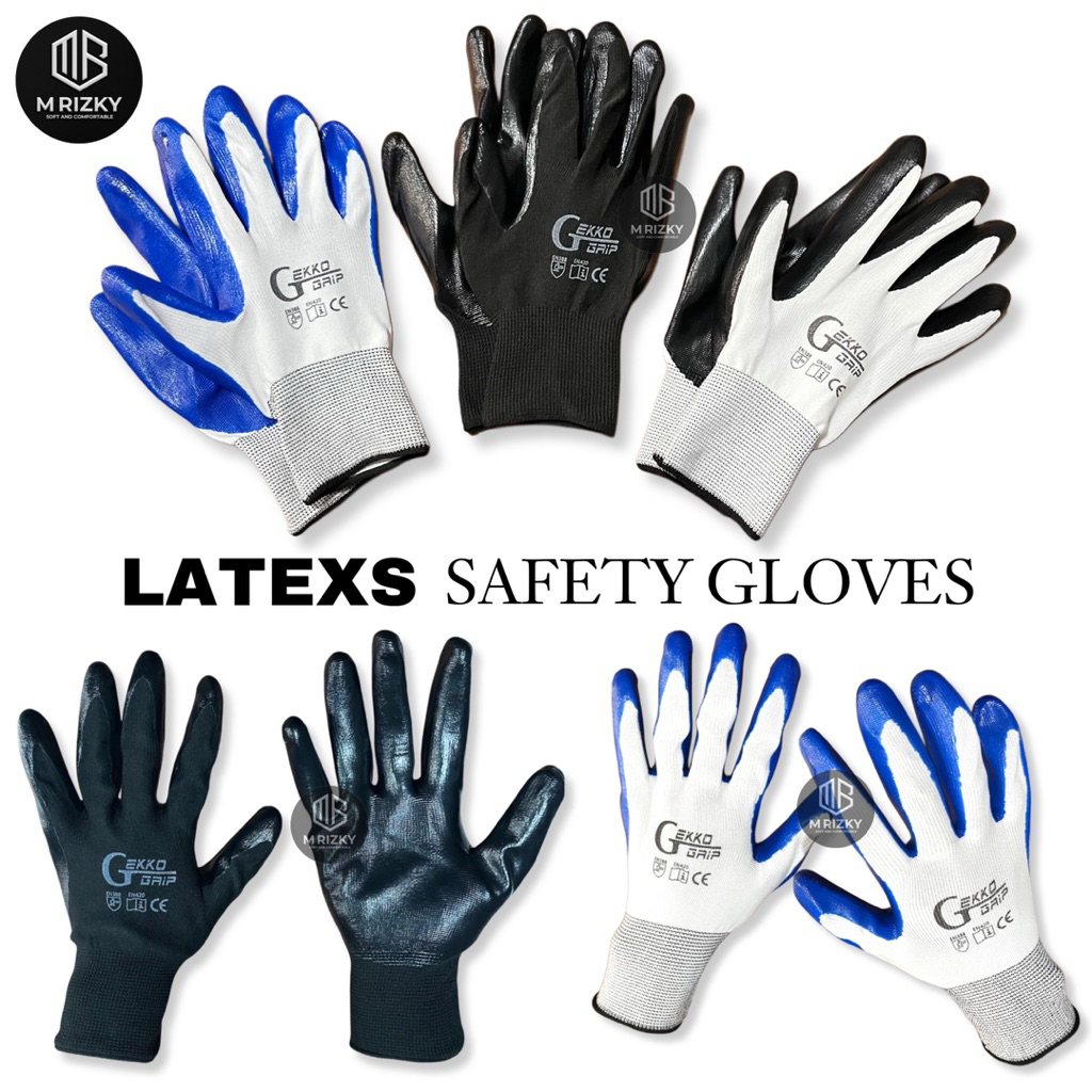Palm Fit Anti-Cutting and Anti-Slip Glass Gloves Gekko Grip/Latexs Safety Gloves.St Latexs Gekko