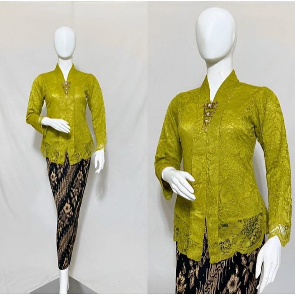 MERAH Floy Brocade แขนยาว Kebaya Set Ld 120 Jumbo XXXL Floy แขนยาว Kebaya Top Maroon Red Chili Kebay