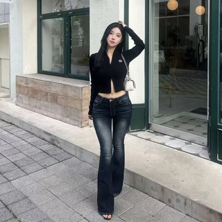 Highwaist Cutbray Jeans Retro Wanita-Celana Jeans Cutbray Wanita Model Retro Korea Terbaru