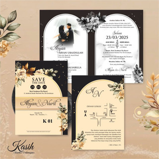 Cetak Undangan Pernikahan Full Colour Softcover Murah Borderless BC 150 Kasih Seri 1 Rich Invitation