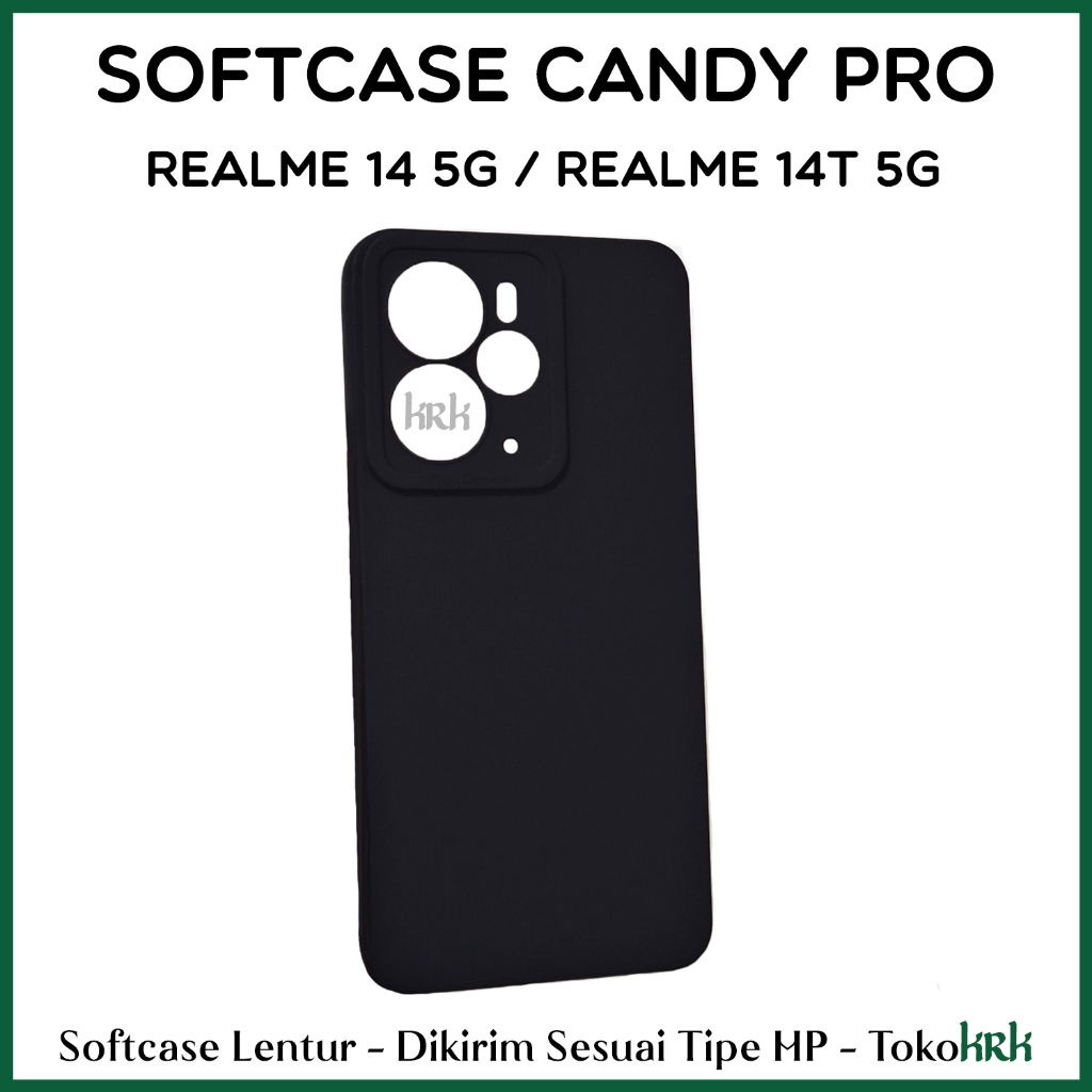 KRK Candy Protect Black Realme 14 5G / Realme 14T 5G Oppo Case Black Silicone Softcase Pro Protectio
