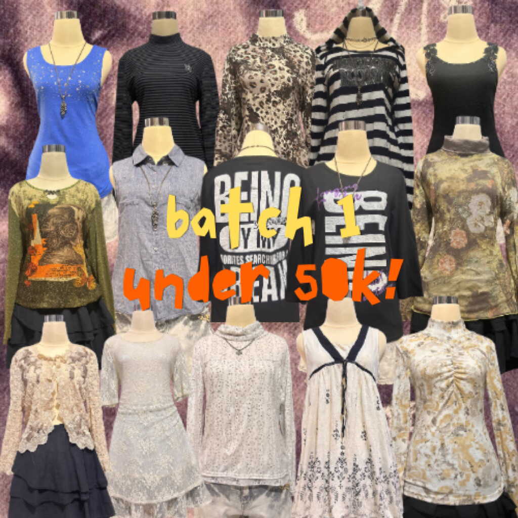 Batch 1 UNDER 50k vintage Y2k coquette grape gothic morikei เสื้อผ้า trift