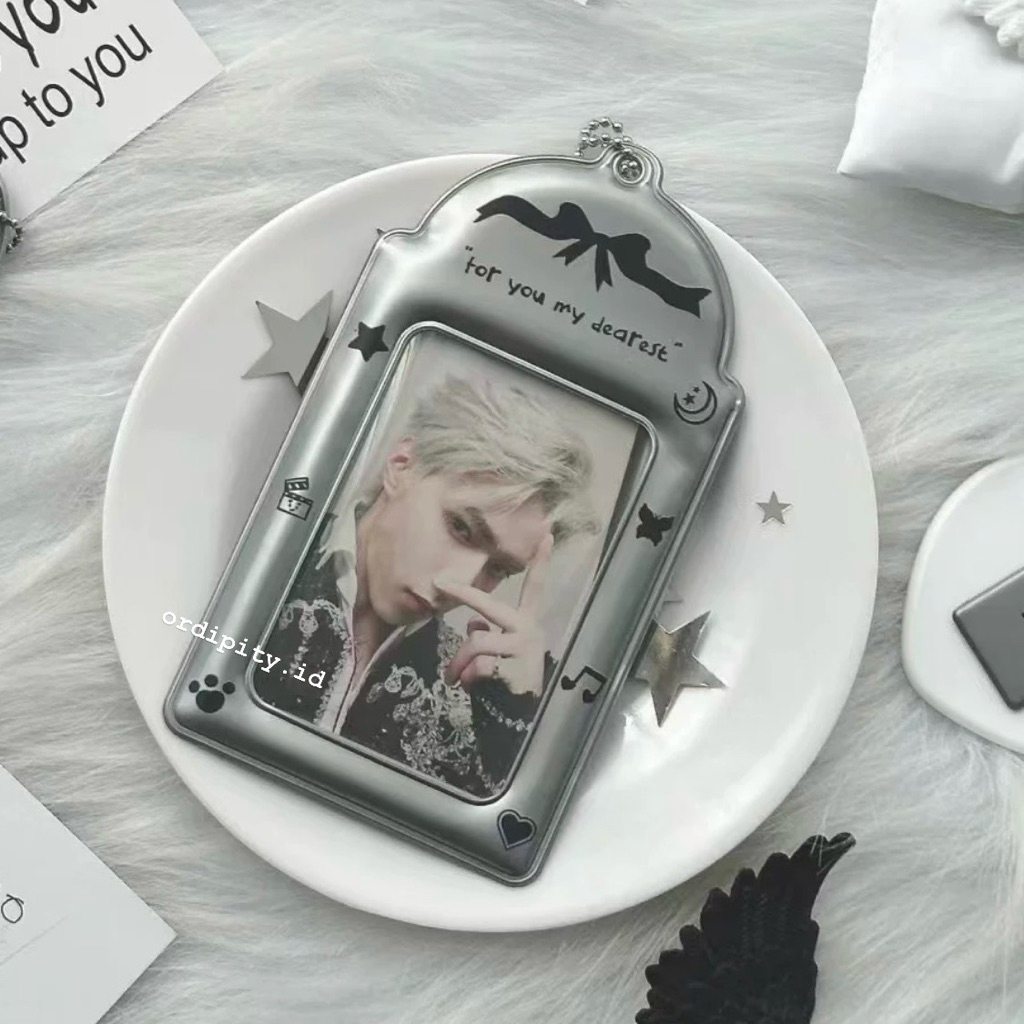 PHOTCARD HOLDER CAHOL CARD HOLDER GREY METALIC KPOP MANHWA LENZHIN MANGA BOMTOON BLACKPINK NCT TILL 