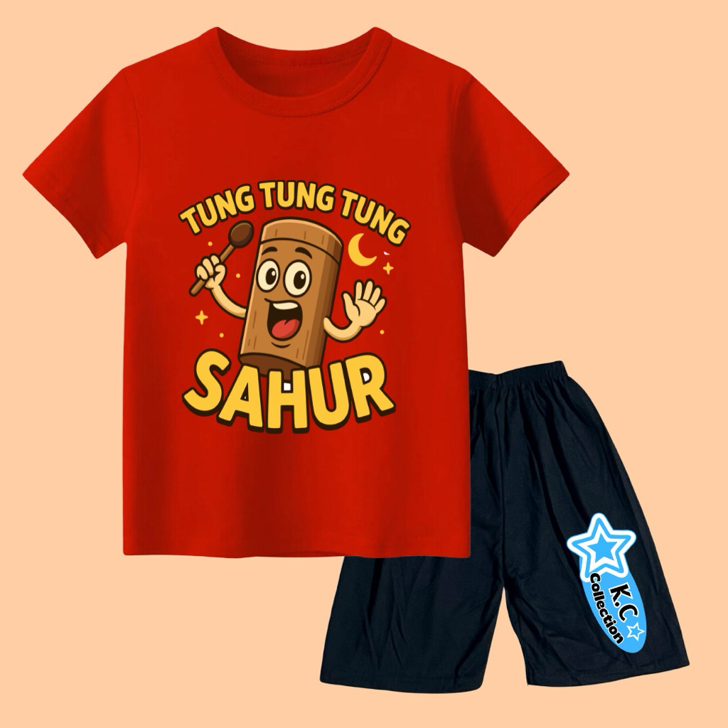 ชุดเสื้อยืด UNISEX พร้อมกางเกง TUNG TUNG SAHUR ANOMALI MOTIF