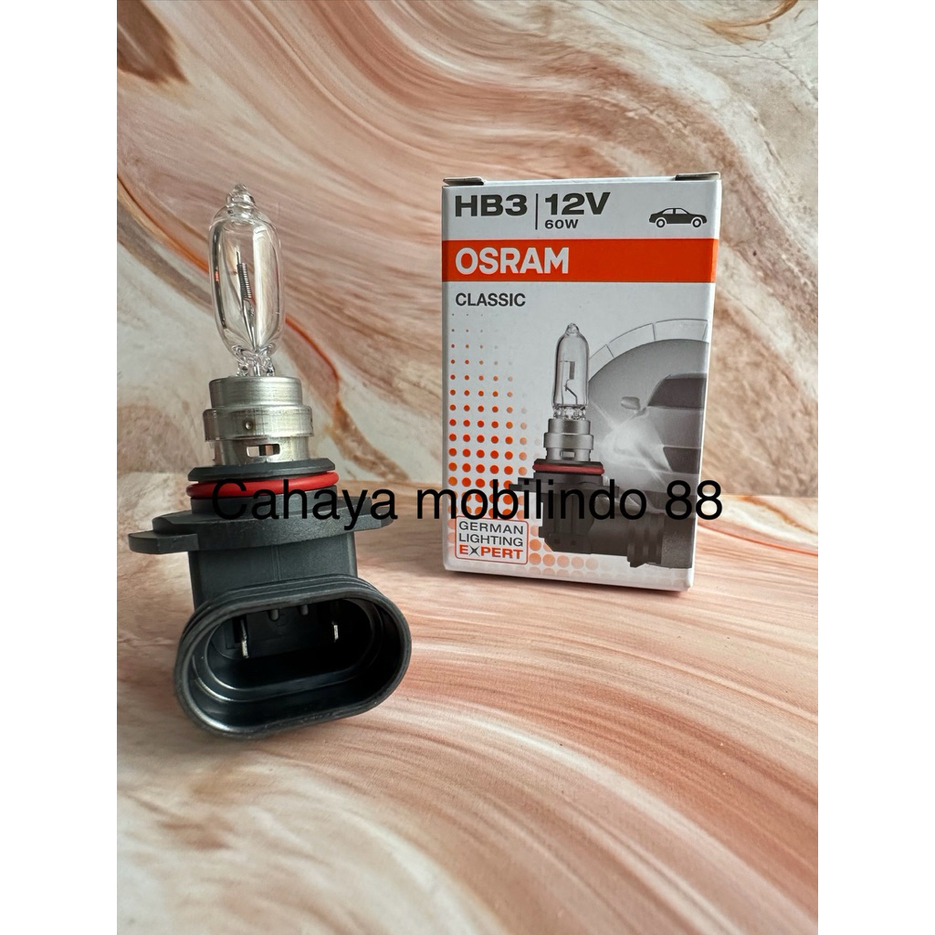 Osram HB3 12v 60w 9005 โคมไฟขนาดใหญ่ไฟสูงมาตรฐานสีเหลืองดั้งเดิม