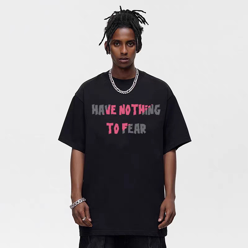 เสื้อยืดลายข้อความ HAVE NOTHING TO FEAR - Contrast Color – Streetwear with Strong Attitude
