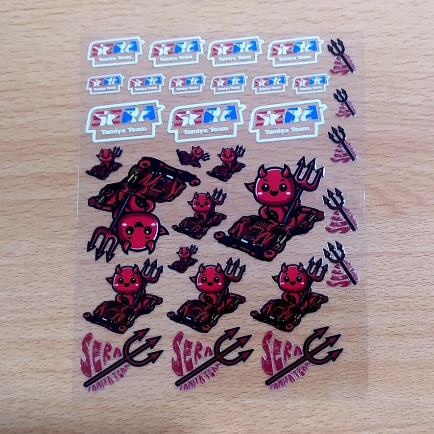 สติ๊กเกอร์ Mini 4WD - DTF UV - ทีม Sera Tamiya