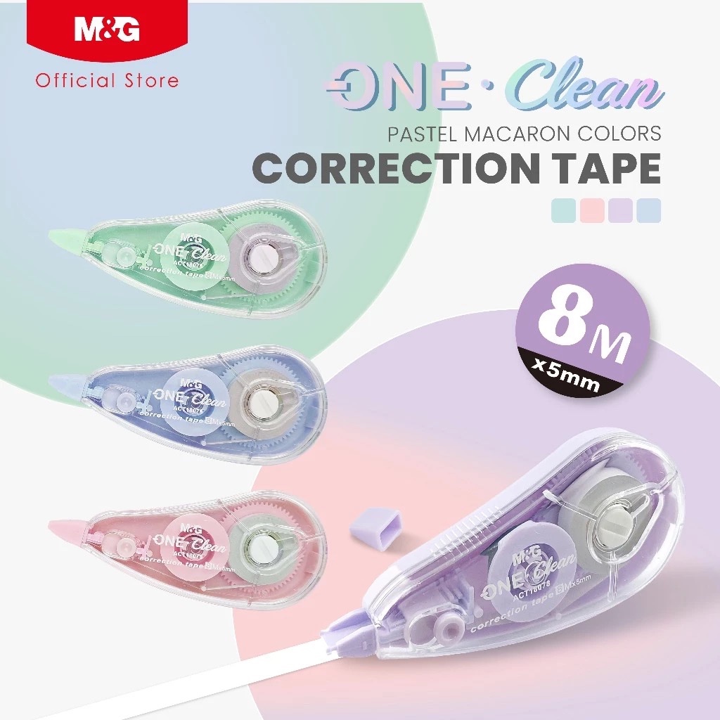 M&G Correction Tape ONE CLEAN Pastel Macaron 8Mx5mm / Type Ex ACT18078