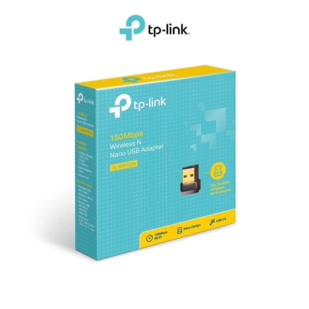 TP-Link TL-WN725N 150Mbps Wireless N Nano Wi-Fi USB 2.0 อะแดปเตอร์/ตัวรับ/Dongle สําหรับแล็ปท็อปและเ