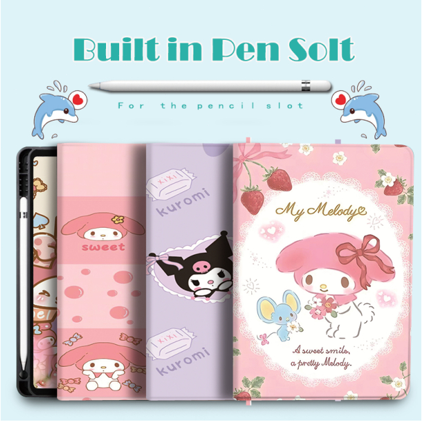 Ipad Cute Case case with slot pen ipad air 5 case ipad 10 pro 11 นิ้ว Air 4 3 2 1 gen 9 8 7 Air 11 2
