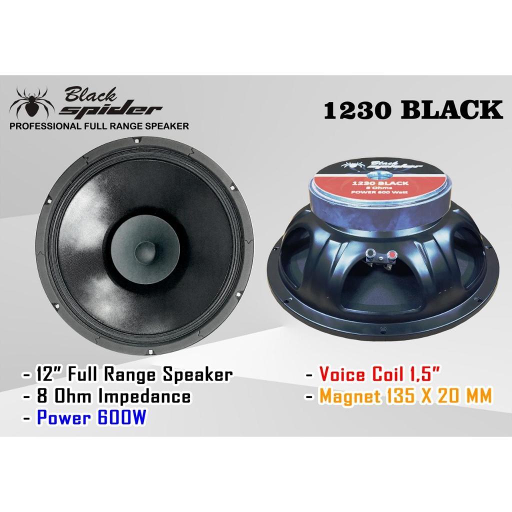 ใหม่ BLACKSPIDER BS-1230 BLACK 12 INCH SPEAKER 600 WATT