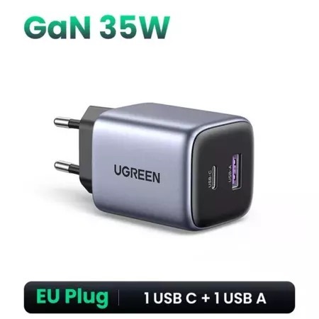 [ Adaptor ] UGREEN หัวชาร์จ USB พอร์ตคู่ A + USB Type C ชาร์จเร็ว 35W