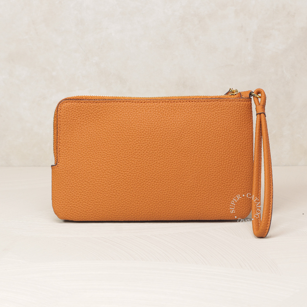 กระเป๋าสตางค์ซิปคู่ C5576 Signature / Black / Brown Canvas