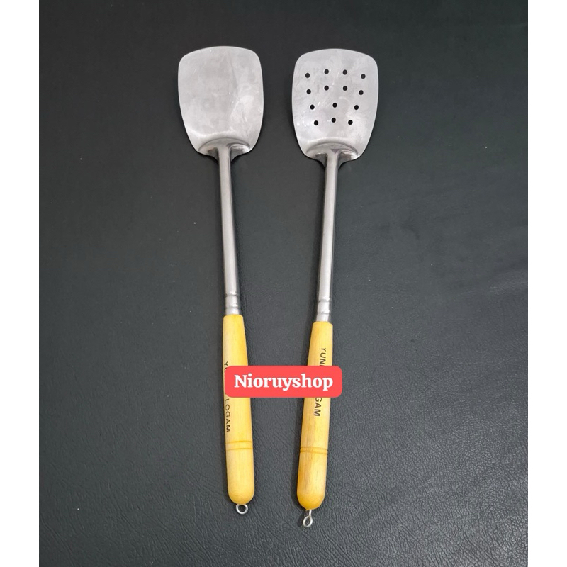 LONG HANDLE WOODEN SPATULA / WOODEN HANDLE SPATULA / WOODEN HANDLE SPATULA / STAINLESS STEEL SPATULA